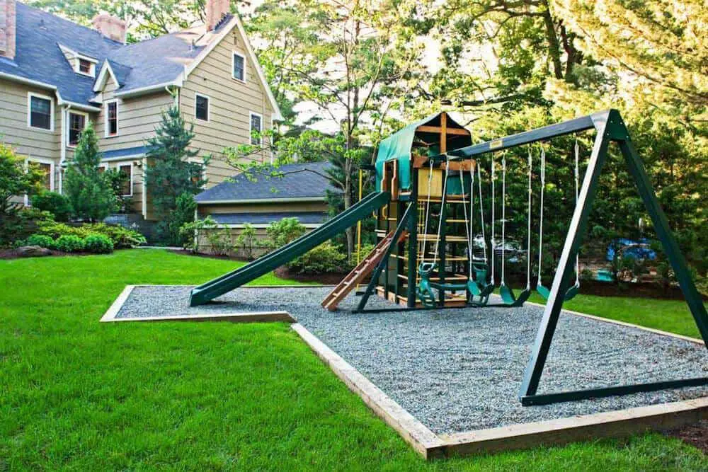 How To Level Backyard Playset Yard Kidz, Backyard Playset Ground Cover