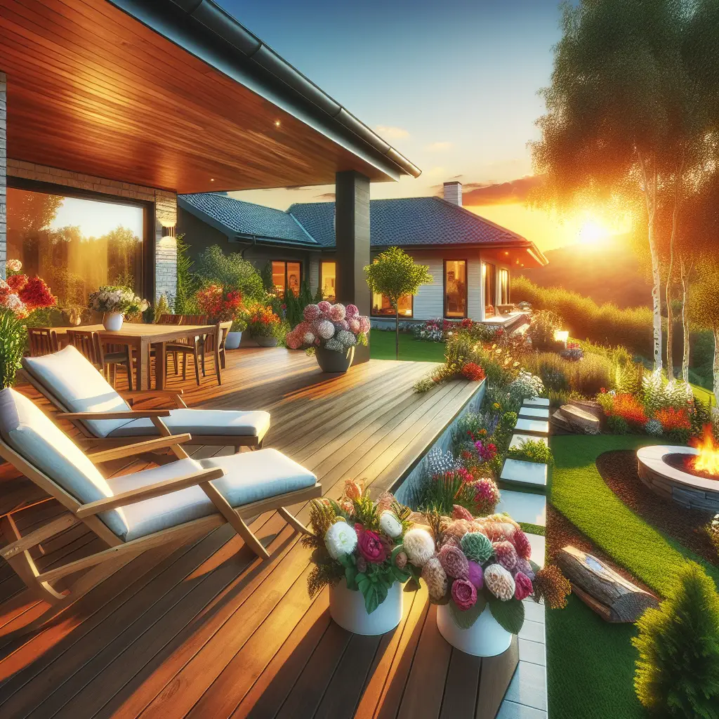 A creative and imaginative artistic rendering depicting Does Outdoor Living Space Add Value to a Home?