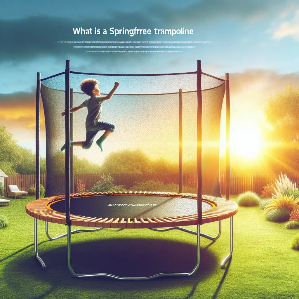 A creative and imaginative artistic rendering depicting What Is A Springfree Trampoline and Why They're Worth The Money