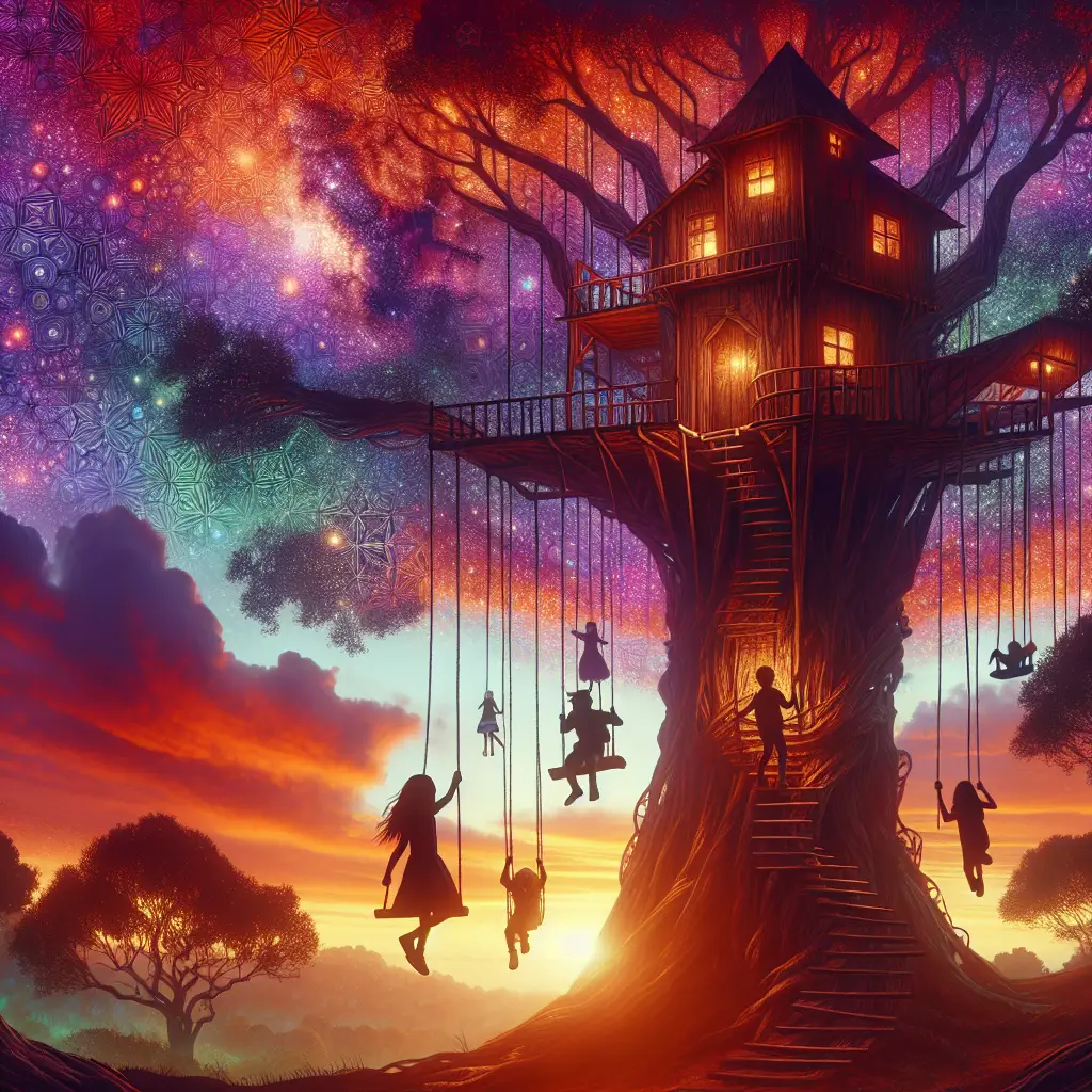 A creative and imaginative artistic rendering depicting How high can a playhouse be?