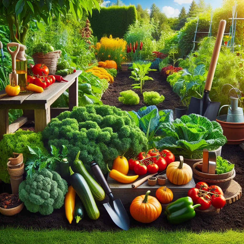A creative and imaginative artistic rendering depicting The Best Vegetables to Grow in Your Backyard Garden