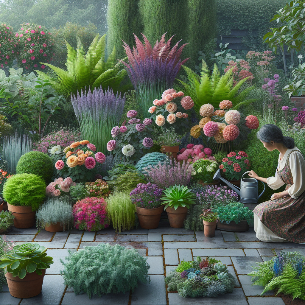 A creative and imaginative artistic rendering depicting Choosing the Right Perennials for Your Garden Beds