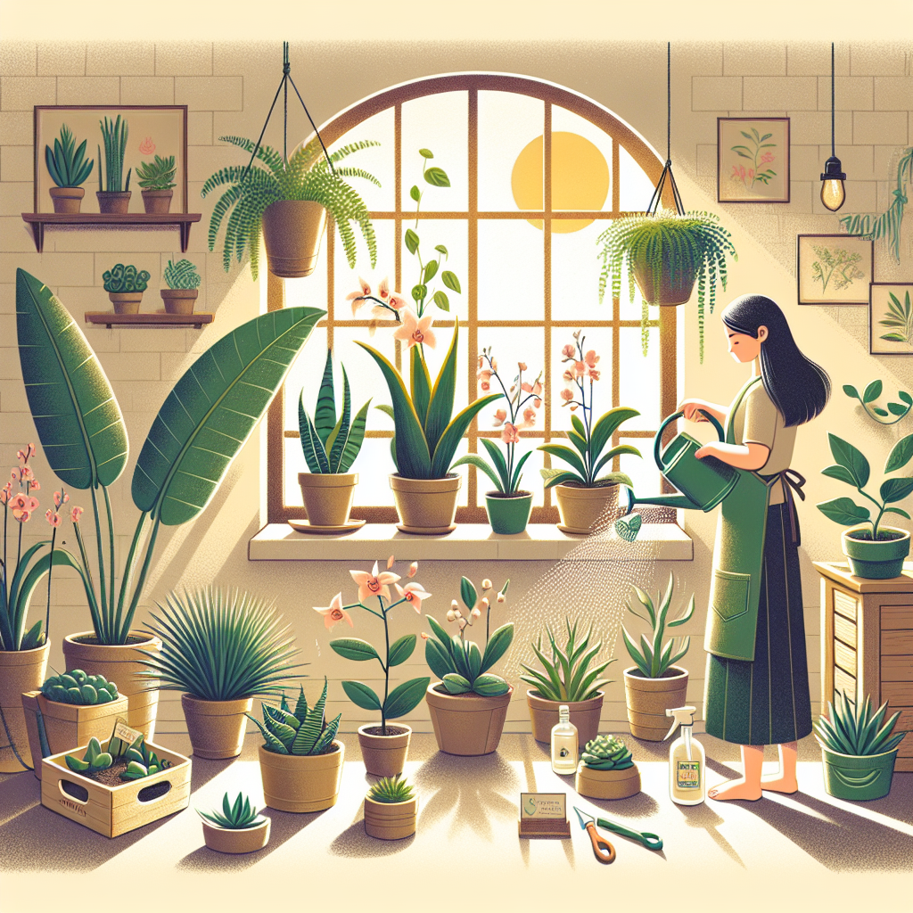 A creative and imaginative artistic rendering depicting Indoor Gardening: Growing Plants Inside Your Home