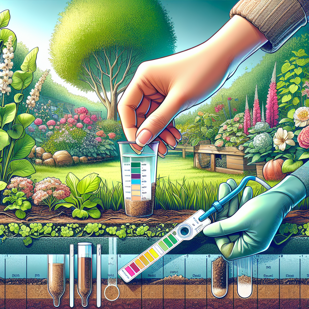 A creative and imaginative artistic rendering depicting Soil Testing: Understanding Your Garden's Soil Health